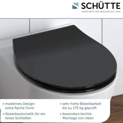 Eisl WC-Sitz Slim Black Duroplast