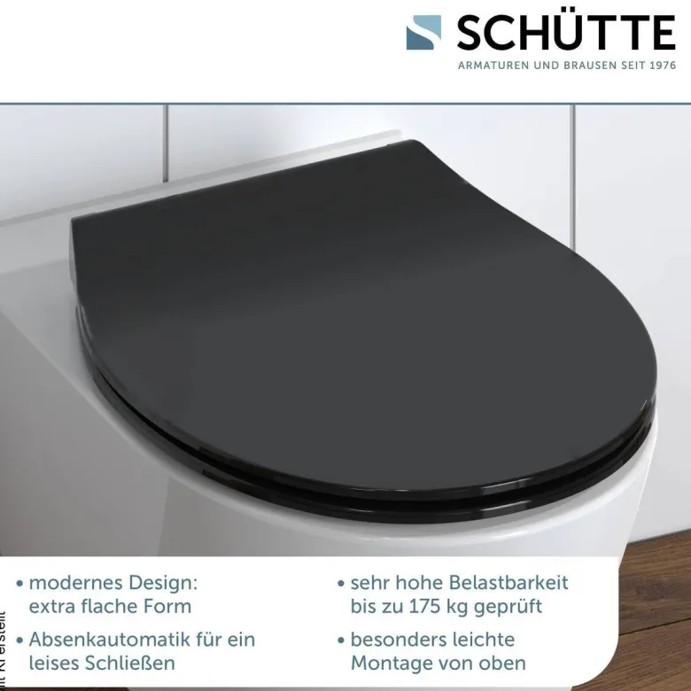 Eisl WC-Sitz Slim Black Duroplast