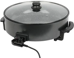 elektrische Multipfanne 20378 schwarz Metall Klarglas B/H/L: ca. 38x10x38 cm