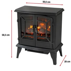 Elektrokamin schwarz B/H/L: ca. 51x59x28 cm ca. 1800 W