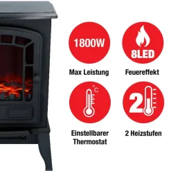 Elektrokamin schwarz B/H/L: ca. 51x59x28 cm ca. 1800 W