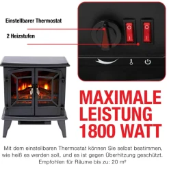Elektrokamin schwarz B/H/L: ca. 51x59x28 cm ca. 1800 W