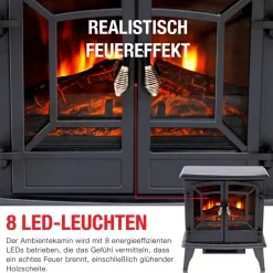 Elektrokamin schwarz B/H/L: ca. 51x59x28 cm ca. 1800 W