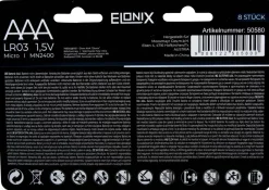 Elonix Batterie AAA/Micro (LR03) 8er Pack