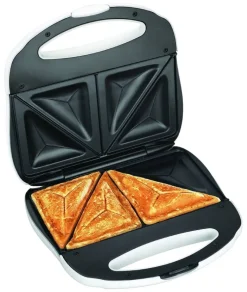 Elta Sandwichtoaster ST-101 weiß Edelstahl Kunststoff B/H/T: ca. 24x7x23 cm