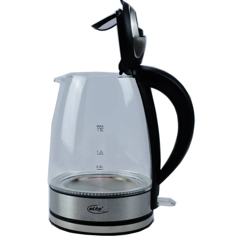 Elta Wasserkocher WK-2200.1 Edelstahl schwarz Glas ca. 1,8 l