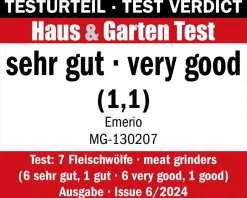 Emerio Fleischwolf MG-130207 schwarz silber Kunststoff Edelstahl B/H/T: ca. 13x21x24 cm