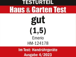Emerio Handmixer HM-124178 silber weiß Edelstahl Kunststoff B/H/T: ca. 8,3x13,7x18,3 cm