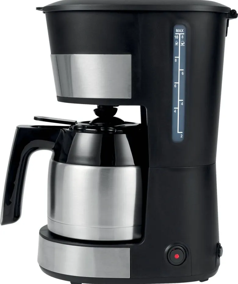 Emerio Kaffeeautomat schwarz silber Edelstahl Kunststoff B/H/L: ca. 20x34x25 cm