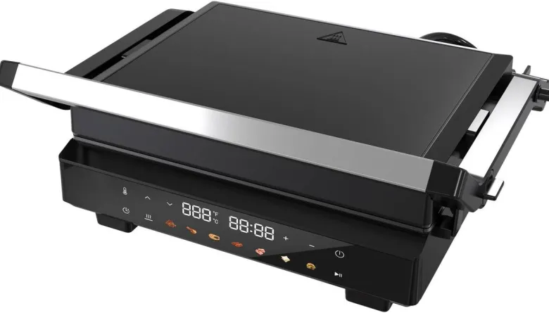 Emerio Kontaktgrill CG-133755.1 schwarz Metall Kunststoff B/H/L: ca. 29x15x35 cm