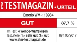 Emerio Waffelautomat WM-110984.4 schwarz Kunststoff B/H/L: ca. 21x19x38 cm