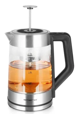 Emerio Wasserkocher WK-122730 silber Glas Edelstahl Kunststoff B/H/L: ca. 15x27x22 cm ca. 1,7 l