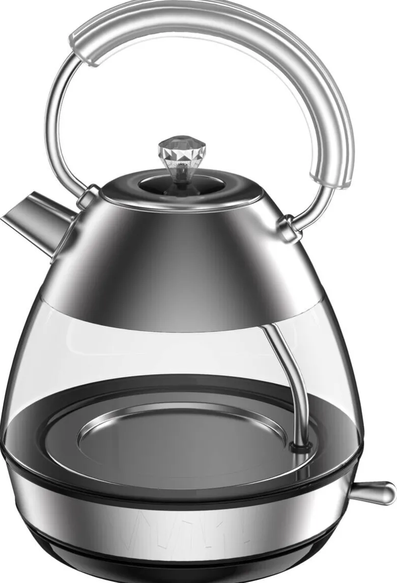 Emerio Wasserkocher WK-133826.2 silber Glas Edelstahl B/H/L: ca. 19,7x30,4x14,6 cm ca. 1,7 l
