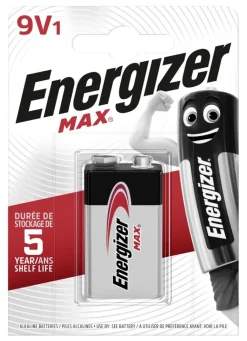 Energizer Batterie Max 9V E-Block (6LR61) 1er Pack