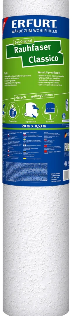 Erfurt Rauhfaser Classico weiß B/L: ca. 53x2000 cm strukturiert