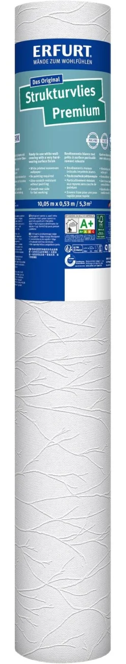 Erfurt Struktur-Vliestapete Premium 505 weiß B/L: ca. 53x1005 cm