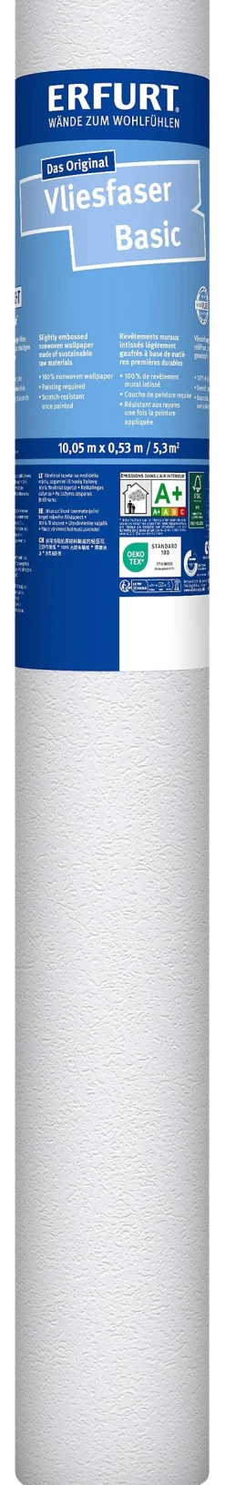 Erfurt Vliestapete Basic 105 weiß B/L: ca. 53x1005 cm