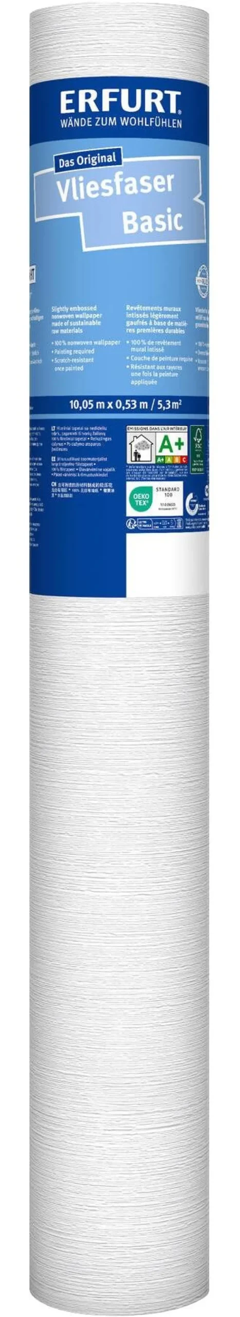 Erfurt Vliestapete Basic 107 weiß B/L: ca. 53x1005 cm