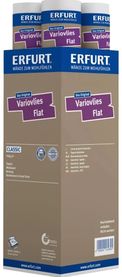 Erfurt Vliestapete Variovlies Flat Classic weiß B/L: ca. 75x2500 cm