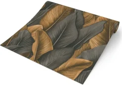 Erismann Vliestapete Blätter braun grau B/L: ca. 53x1005 cm