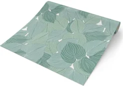 Erismann Vliestapete Blätter grün weiß B/L: ca. 53x1005 cm