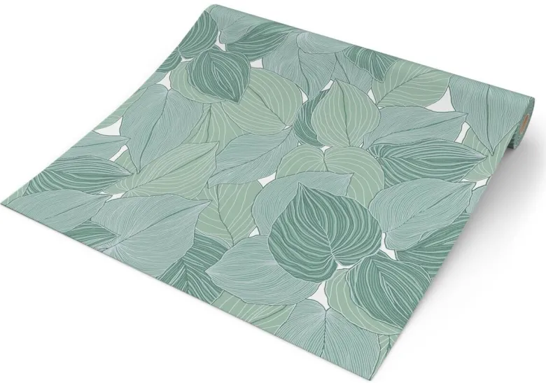Erismann Vliestapete Blätter grün weiß B/L: ca. 53x1005 cm