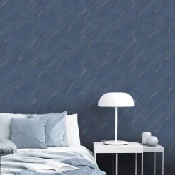 Erismann Vliestapete Marmoroptik blau B/L: ca. 53x1005 cm