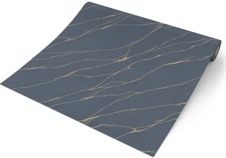 Erismann Vliestapete Marmoroptik blau B/L: ca. 53x1005 cm