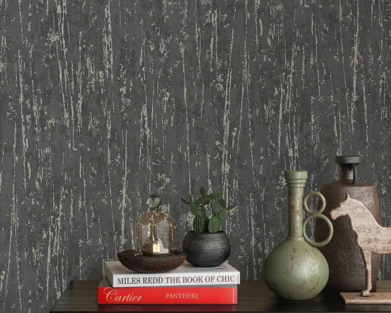 Erismann Vliestapete Struktur schwarz B/L: ca. 53x1005 cm