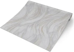 Erismann Vliestapete Wellen weiß gold B/L: ca. 53x1005 cm