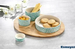 Esmeyer Servier-/Snack-Set KORFU türkis Steingut