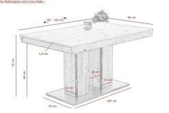 Essgruppe Agnes I Eiche anthrazit Holzwerkstoff B/H/T: ca. 220x76x90 cm