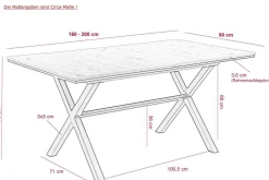 Essgruppe Karina Eiche anthrazit Microfaser B/H/T: ca. 200x76x90 cm