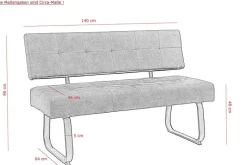 Essgruppe Luise II Eiche anthrazit Microfaser B/H/T: ca. 160x76x80 cm