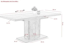 Essgruppe Luise II grau Microfaser B/H/T: ca. 160x76x80 cm