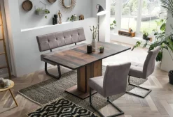 Essgruppe Luise II grau Microfaser B/H/T: ca. 160x76x80 cm