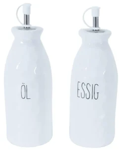 Essig und Öl-Set weiß Porzellan