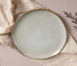 Essteller beige Steinzeug D: ca. 26,6 cm