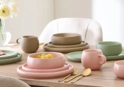 Essteller beige Steinzeug D: ca. 26,3 cm