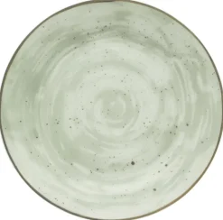 Essteller flach grün Porzellan D: ca. 26,5 cm