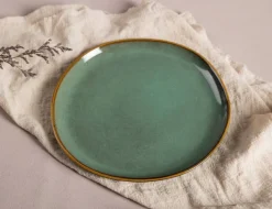 Essteller grün Steinzeug D: ca. 26,6 cm