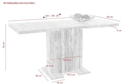 Esstisch Britt Beton weiß B/H/T: ca. 150x76x69 cm
