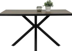 Esstisch CLEO Eiche Old Wood Nachbildung schwarz pulverbeschichtet B/H/T: ca. 140x76x90 cm