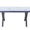 Esstisch CT056W weiß Marmor Optik schwarz B/H/T: ca. 160x76x90 cm