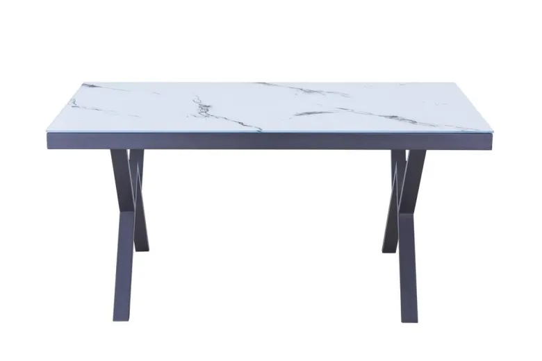 Esstisch CT056W weiß Marmor Optik schwarz B/H/T: ca. 160x76x90 cm