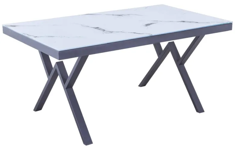 Esstisch CT056W weiß Marmor Optik schwarz B/H/T: ca. 160x76x90 cm