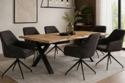 Esstisch Eiche Wild Nachbildung B/H/T: ca. 200x76x100 cm