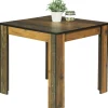 Esstisch Erika Old Wood Nachbildung schwarz B/H/T: ca. 80x76x80 cm