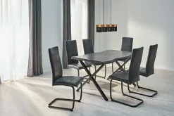 Esstisch Gerda grau Akazie Nachbildung B/H/T: ca. 140x76x90 cm