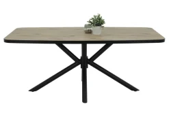 Esstisch Jana Oak Nachbildung schwarz B/H/T: ca. 180x76x100 cm